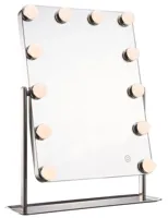 FlinQ Make-Up Spiegel Hollywood - 3 Lichtstanden - 46x38 cm - RVS - thumbnail