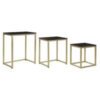 Set van 3 tafels DKD Home Decor Zwart Gouden 50 x 35 x 60 cm - thumbnail