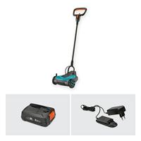 GARDENA 22/18V P4A Ready-To-Use Set Accu-grasmaaier Accu Mulchfunctie, Incl. accu, Instelbare maaihoogte, Incl. oplader 18 V Snijbreedte max. 22 cm - thumbnail