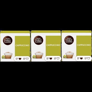 Nescafe Dolce Gusto Cappuccino Koffiecups 3 x 34 Stuks bij Jumbo Nescafe Dolce Gusto Cappuccino Koffiecups 3 x 34 Stuks bij Jumbo