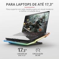 Trust GXT 1126 Aura laptop cooling pad 43,2 cm (17") 700 RPM Zwart - thumbnail