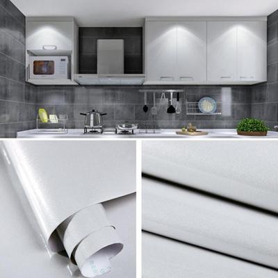 Pearlescent creatieve PVC bakstenen decoratie meubels behang stickers slaapkamer woonkamer muur waterdicht behang roll grootte: 60x500cm (grijs)