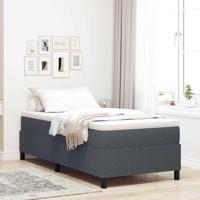 Boxspring bed Donkergrijs en Wit 203 x 90 x 60 cm Katoenen stof - thumbnail