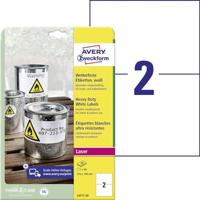 Avery-Zweckform L4717-20 Folie-etiketten 210 x 148 mm Polyester folie Wit 40 stuk(s) Permanent hechtend Laser (kleur), Laser (zwart/wit), Kopiëren (kleur), - thumbnail