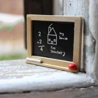 Doll House miniatuur accessoires houten Blackboard model speelgoed - thumbnail