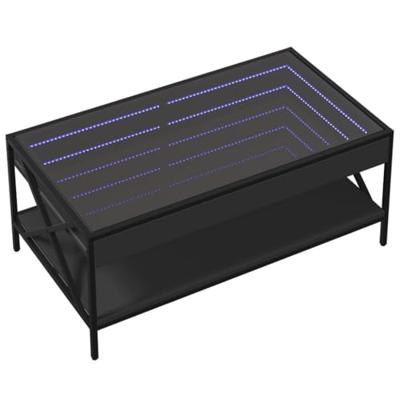 Salontafel met Infinity LED 90x50x38 cm zwart Salontafel met Infinity LED 90x50x38 cm zwart