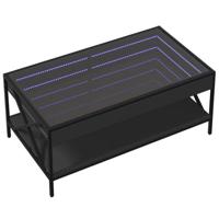 Salontafel met Infinity LED 90x50x38 cm zwart - thumbnail