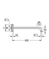GROHE Rainshower Douchearm - 42cm - vierkante rozet - chroom 26145000 - thumbnail