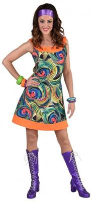 Hippie jurk "green circles"