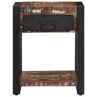 Bijzettafel 40x40x50 cm massief gerecycled hout meerkleurig - thumbnail