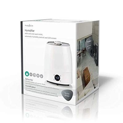 Nedis Luchtbevochtiger | 110 W | Met Koele en Warme mist | 5.5 l | Grijs / Wit | 1 stuks - HUMI120CWT HUMI120CWT Nedis Luchtbevochtiger | 110 W | Met Koele en Warme mist | 5.5 l | Grijs / Wit | 1 stuks - HUMI120CWT HUMI120CWT