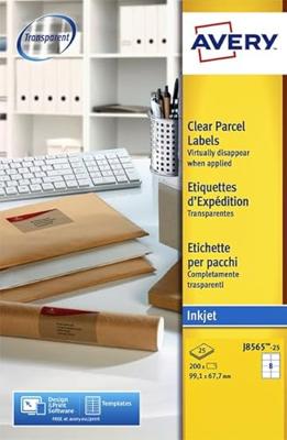 Etiket avery j8565-25 99.1x67.7mm tr 200st