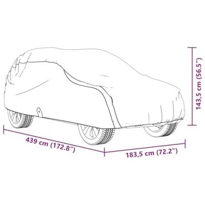 VidaXL Autohoes voor suv m nonwoven stof volledig grijs - thumbnail