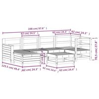 7-delige Loungeset massief grenenhout wit - thumbnail