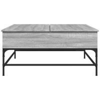 Salontafel 95x95x45 cm bewerkt hout en metaal grijs sonoma - thumbnail