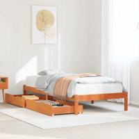 Bedframe zonder matras massief grenenhout wasbruin 90x200 cm - thumbnail