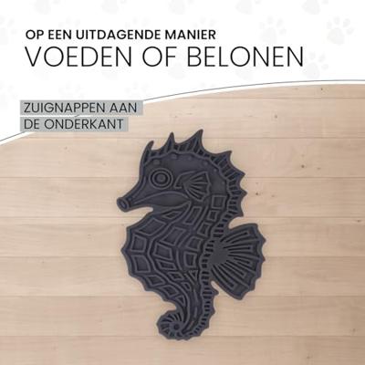 Eat Slow Live Longer Lick Mat Seahorse Grijs