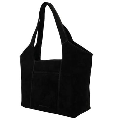Hide & stitches brazos schoudertas suède-Black
