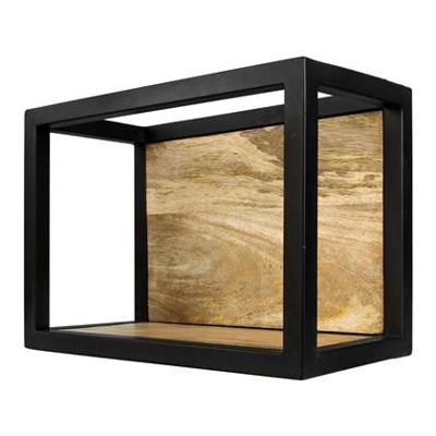 HSM Collection wandbox Levels - naturel/zwart - 35x18x25 cm