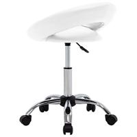 Eetkamerstoel draaibaar kunstleer wit - thumbnail