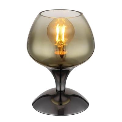 Globo Gunmetal tafellampMaxy met amber glas Ø 15cm - 15548T3