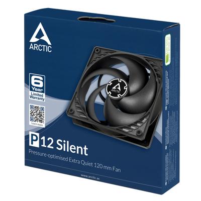 Arctic P12 PC-ventilator Zwart (b x h x d) 120 x 25 x 120 mm