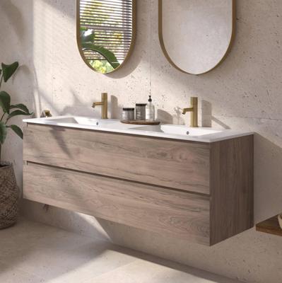 Ben Tendenza badmeubel incl. dubbele keramische wastafel 140x46x52cm congo bruin