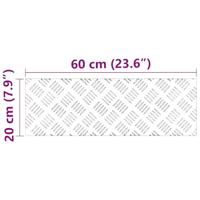 VidaXL Trap tread rechthoekig 2 pcs zilver 60 x 20 cm aluminium - thumbnail