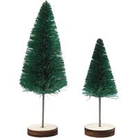 Creativ Company Kerstbomen, h: 40+60 mm, groen, 5 stuk/ 1 doos - thumbnail
