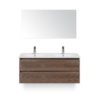 Dante Badmeubelset 120 cm - Tabacco - Keramische Wastafel Wit Enjoy - met Spiegel - thumbnail