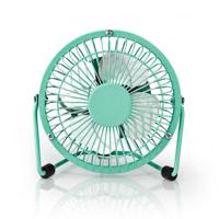 Metalen Miniventilator | Diameter 10 cm | USB-Voeding | Turquoise - thumbnail