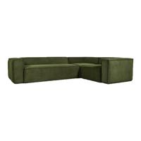 Kave Home 4-zits Hoekbank 'Blok' Rib, kleur Donkergroen - thumbnail