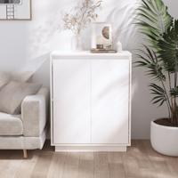 Dressoir 60x34x75 cm massief grenenhout wit - thumbnail