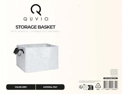 QUVIO Opbergmand Vilt - Grijs - Set van 2 QUVIO Opbergmand Vilt - Grijs - Set van 2