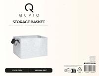 QUVIO Opbergmand Vilt - Grijs - Set van 2 - thumbnail