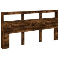 Hoofdbordkast met LED-verlichting 200x17x102 cm gerookt eiken - thumbnail