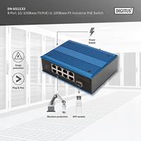Digitus DN-651133 Industrial Ethernet Switch 8 + 1 poorten 10 / 100 MBit/s PoE-functie - thumbnail