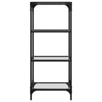 VidaXL Opbergrek met transparant glazen blad 40x30x95 cm staal - thumbnail