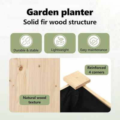 VidaXL Tuin bloempot beige 45 x 45 x 76,5 cm massief vurenhout