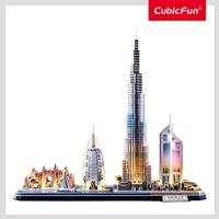 Cubic Fun 3d puzzel city line dubai met led verlichting - thumbnail