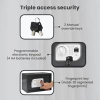 VidaXL Digitale kluis met slot donkergrijs 35 x 25 x 25 cm staal - thumbnail