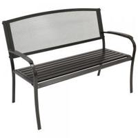 2-zits metalen tuinbank antraciet 119 cm - thumbnail