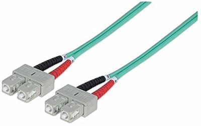 Intellinet 751025 Glasvezel Optische vezel Aansluitkabel 1.00 m Turquoise [1x SC-stekker - 1x SC-stekker] 50/125 µ Multimode OM3