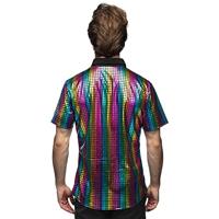 Disco Shirt Diamant Regenboog - thumbnail