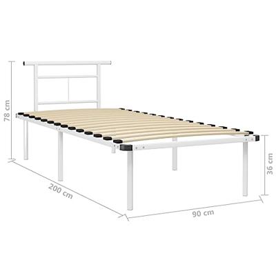 Bedframe metaal wit 90x200 cm Bedframe metaal wit 90x200 cm
