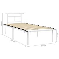 Bedframe metaal wit 90x200 cm - thumbnail
