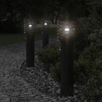 VidaXL Buitenvloerlampen 3 st met sensors roestvrijstaal zwart - thumbnail