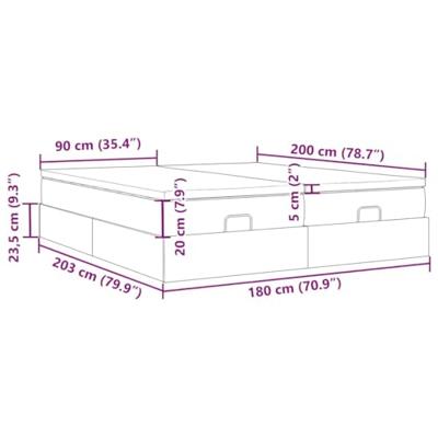 Ottoman bed met matrassen 180x200cm stof lichtgrijs