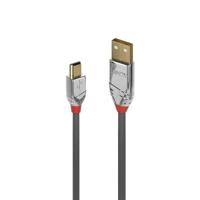 Lindy 36635 7.5m USB A Mini-USB B Mannelijk Mannelijk Grijs USB-kabel - thumbnail