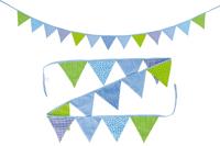 Goki katoenen vlaggenlijn blauw/groen - thumbnail